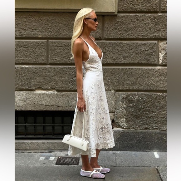 Sea New York Pleated Empire Crochet Midi Dress, 8 - Picture 13 of 13